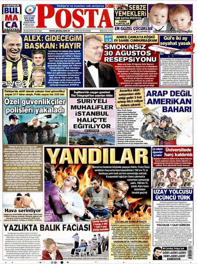 Gazete Manşetleri - 28 Ağustos Salı 13