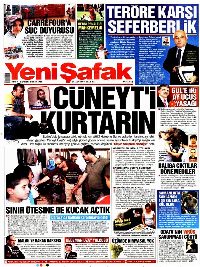 Gazete Manşetleri - 28 Ağustos Salı 2
