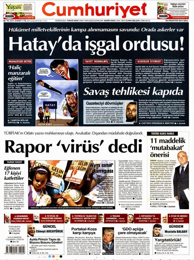 Gazete Manşetleri - 28 Ağustos Salı 20