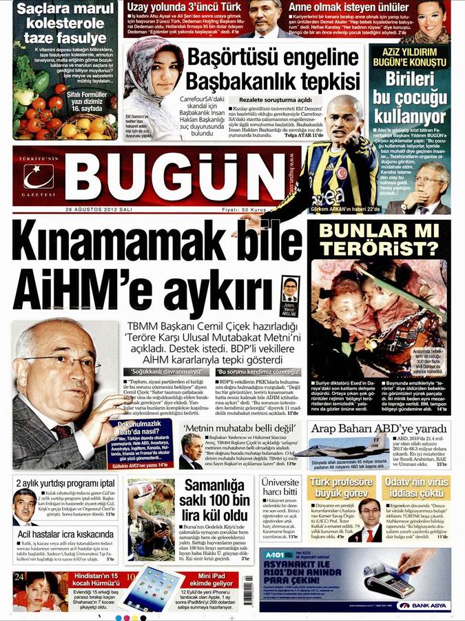 Gazete Manşetleri - 28 Ağustos Salı 21