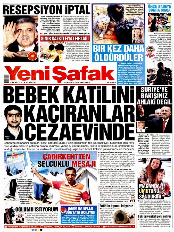 Gazete Manşetleri - 29 Ağustos Çarşamba 2