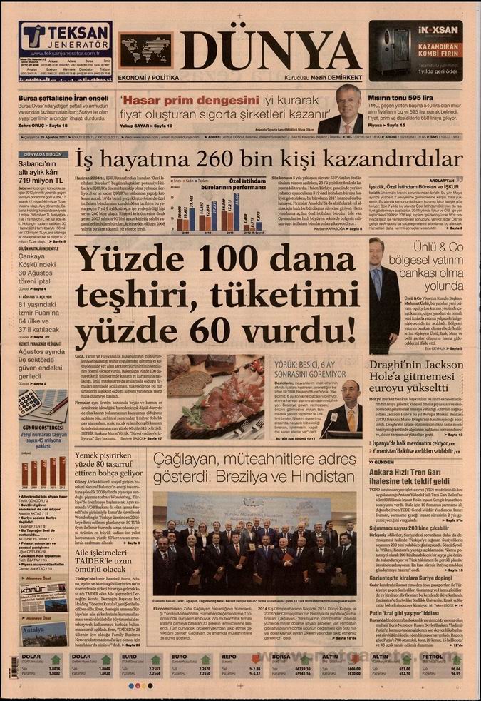 Gazete Manşetleri - 29 Ağustos Çarşamba 20