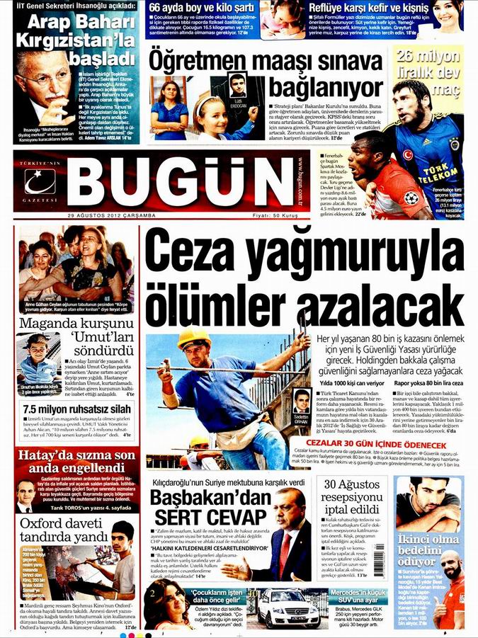Gazete Manşetleri - 29 Ağustos Çarşamba 22