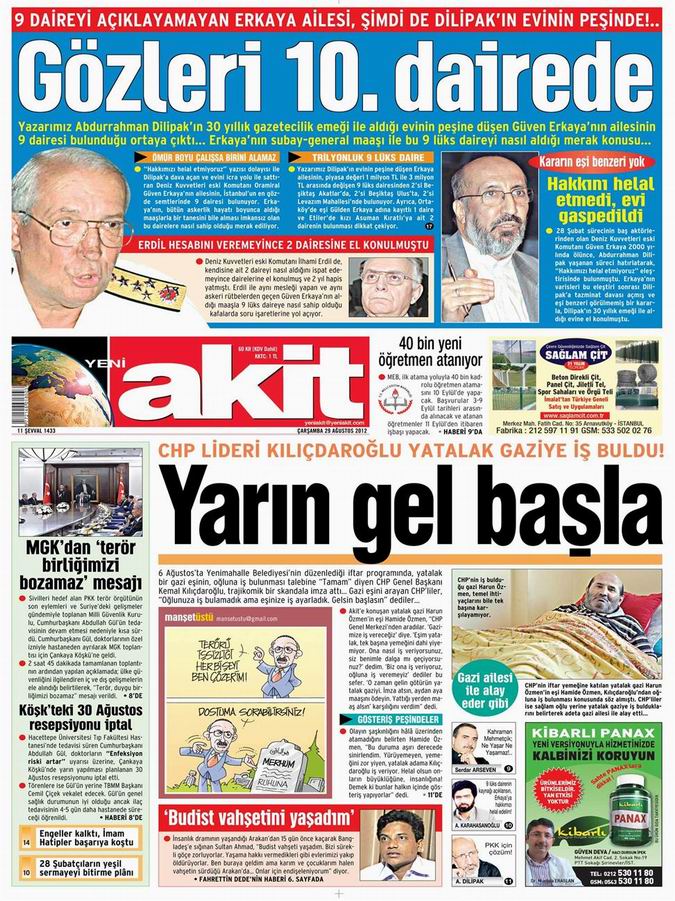 Gazete Manşetleri - 29 Ağustos Çarşamba 4
