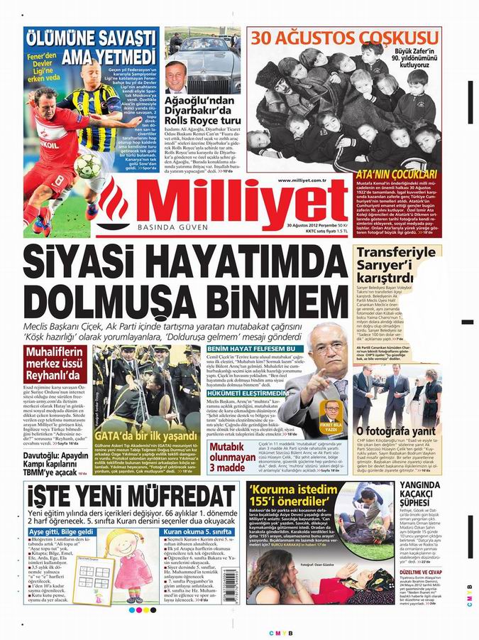 Gazete Manşetleri - 30 Ağustos Perşembe 15