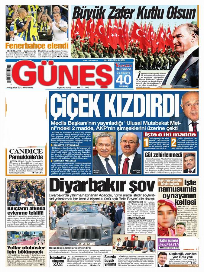 Gazete Manşetleri - 30 Ağustos Perşembe 19