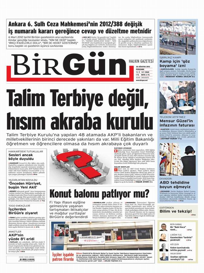 Gazete Manşetleri - 30 Ağustos Perşembe 21