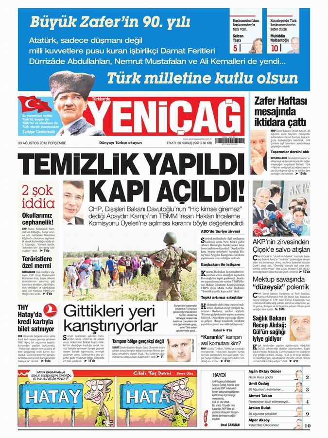 Gazete Manşetleri - 30 Ağustos Perşembe 7