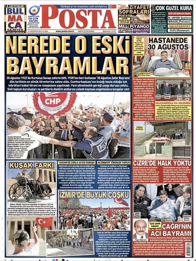 Gazete Manşetleri - 31 Ağustos Cuma 13