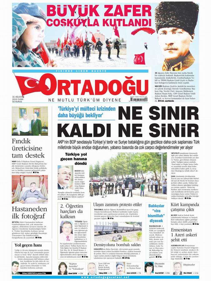 Gazete Manşetleri - 31 Ağustos Cuma 14