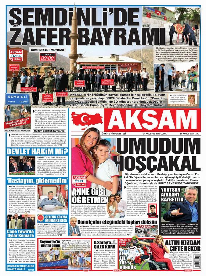 Gazete Manşetleri - 31 Ağustos Cuma 24