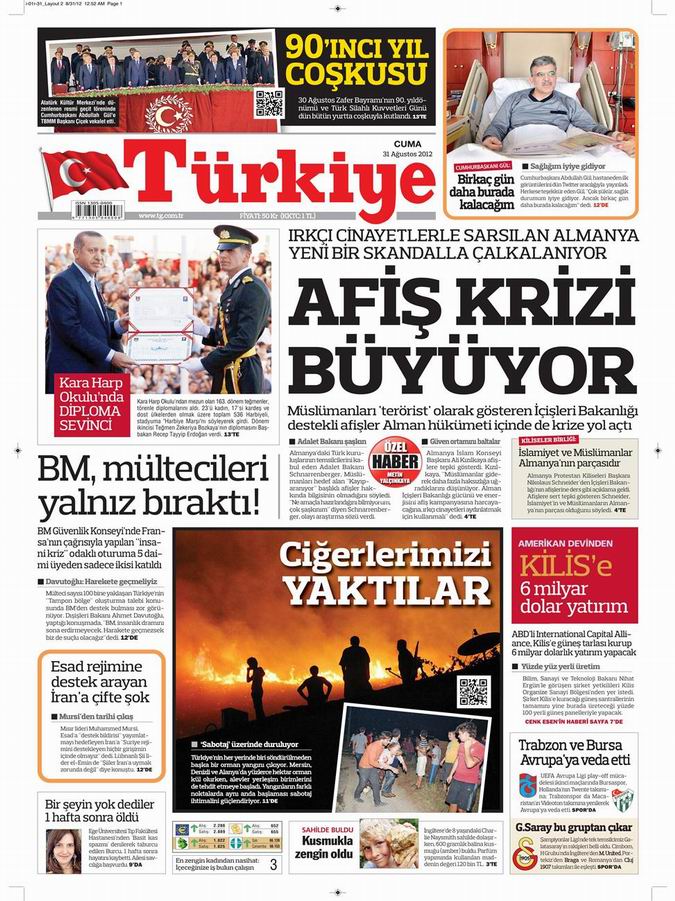 Gazete Manşetleri - 31 Ağustos Cuma 6