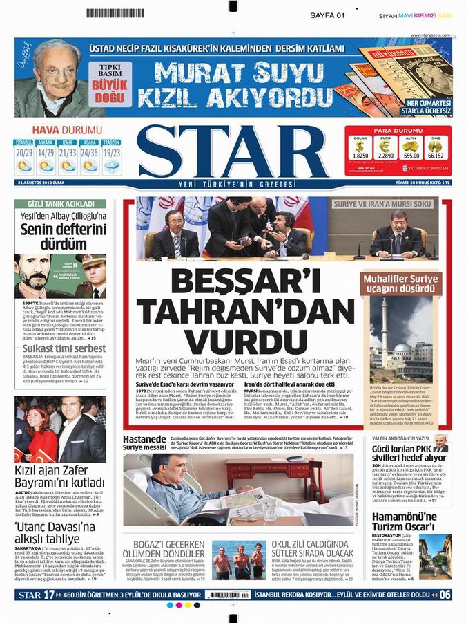 Gazete Manşetleri - 31 Ağustos Cuma 9