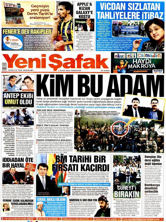 Gazete Manşetleri - 1 Eylül Cumartesi 2
