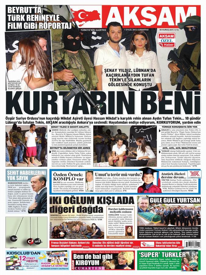 Gazete Manşetleri - 1 Eylül Cumartesi 23