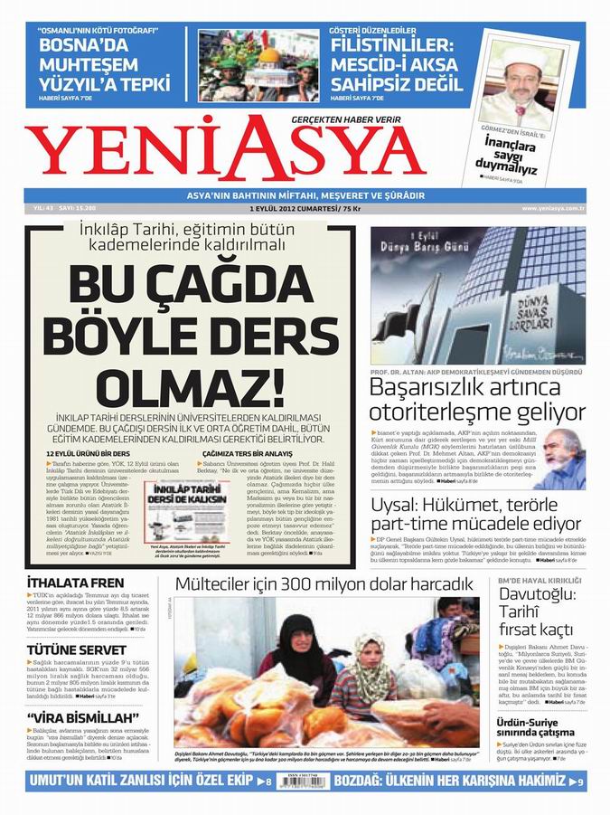 Gazete Manşetleri - 1 Eylül Cumartesi 3