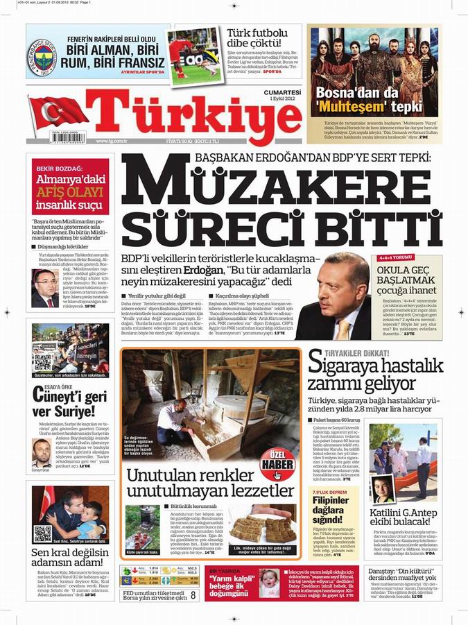 Gazete Manşetleri - 1 Eylül Cumartesi 6