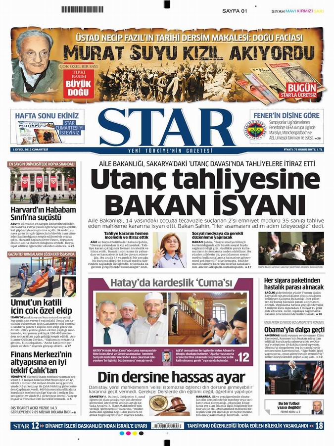 Gazete Manşetleri - 1 Eylül Cumartesi 9