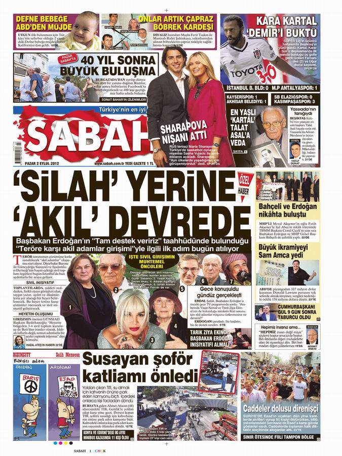 Gazete Manşetleri - 2 Eylül Pazar 11