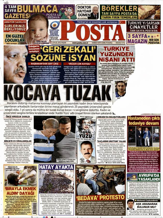 Gazete Manşetleri - 2 Eylül Pazar 13