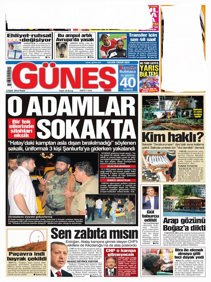 Gazete Manşetleri - 2 Eylül Pazar 20