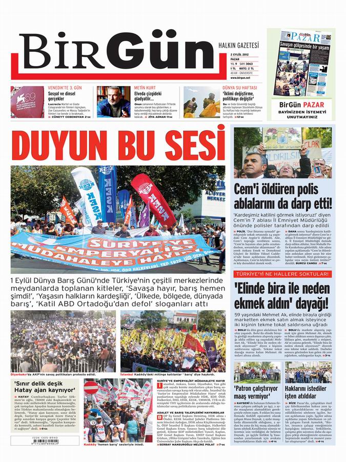 Gazete Manşetleri - 2 Eylül Pazar 23