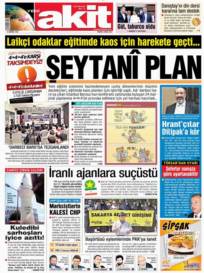 Gazete Manşetleri - 2 Eylül Pazar 4