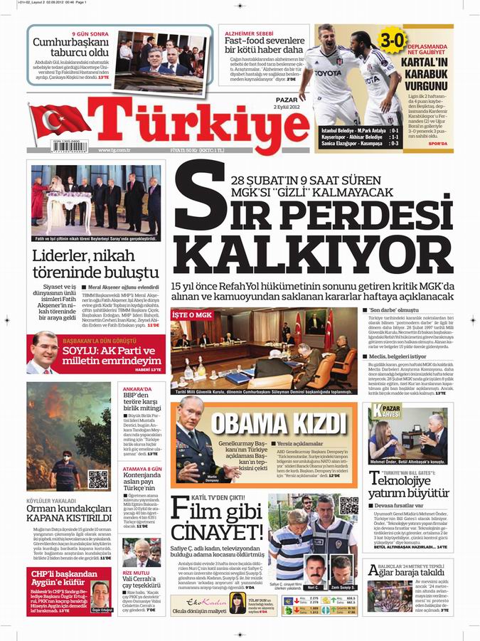 Gazete Manşetleri - 2 Eylül Pazar 7