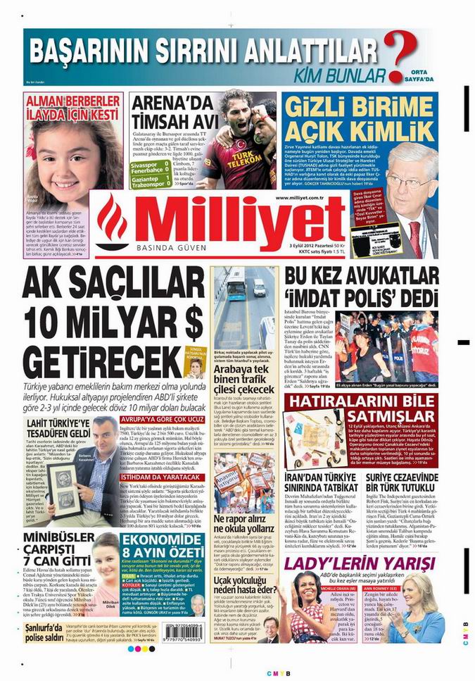 Gazete Manşetleri - 3 Eylül Pazartesi 14