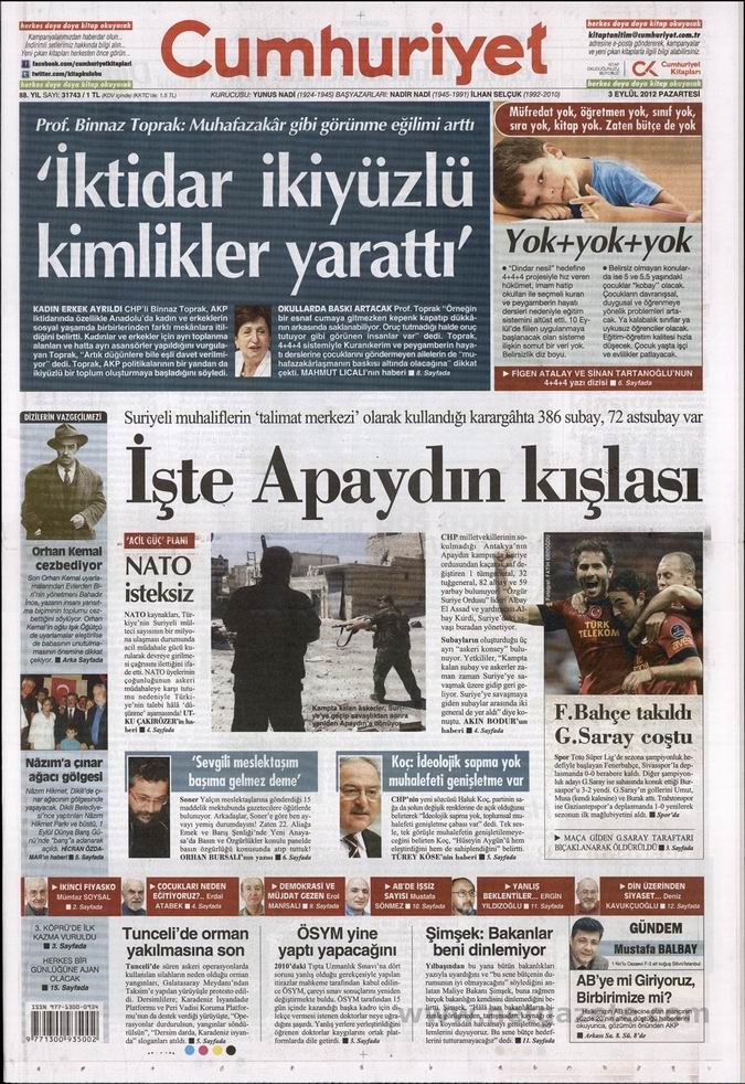 Gazete Manşetleri - 3 Eylül Pazartesi 21
