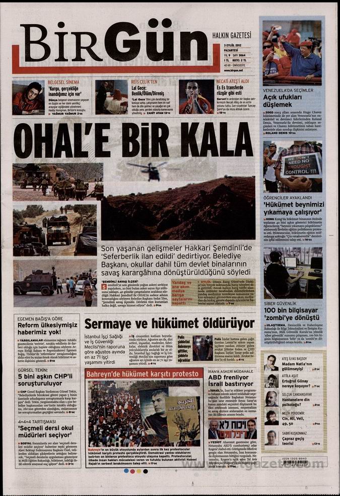 Gazete Manşetleri - 3 Eylül Pazartesi 23