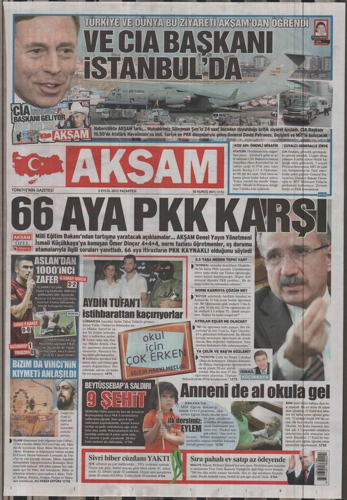 Gazete Manşetleri - 3 Eylül Pazartesi 24