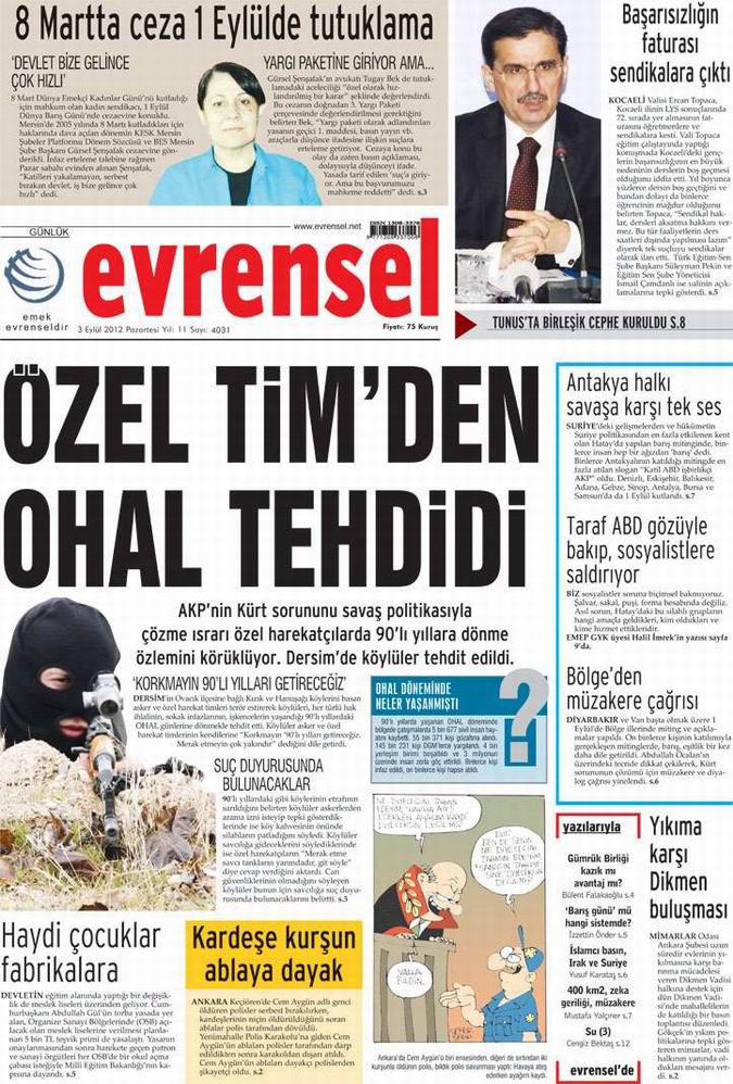Gazete Manşetleri - 3 Eylül Pazartesi 25