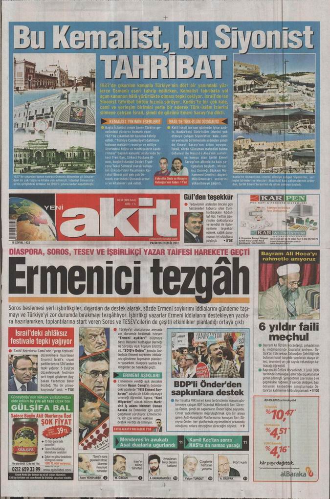 Gazete Manşetleri - 3 Eylül Pazartesi 4