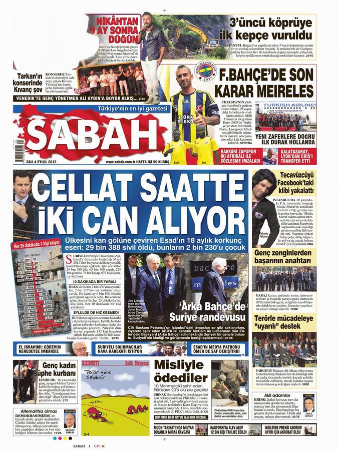 Gazete Manşetleri - 4 Eylül Salı 12