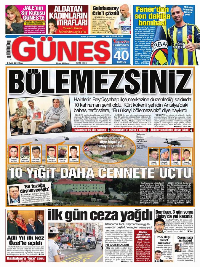 Gazete Manşetleri - 4 Eylül Salı 20