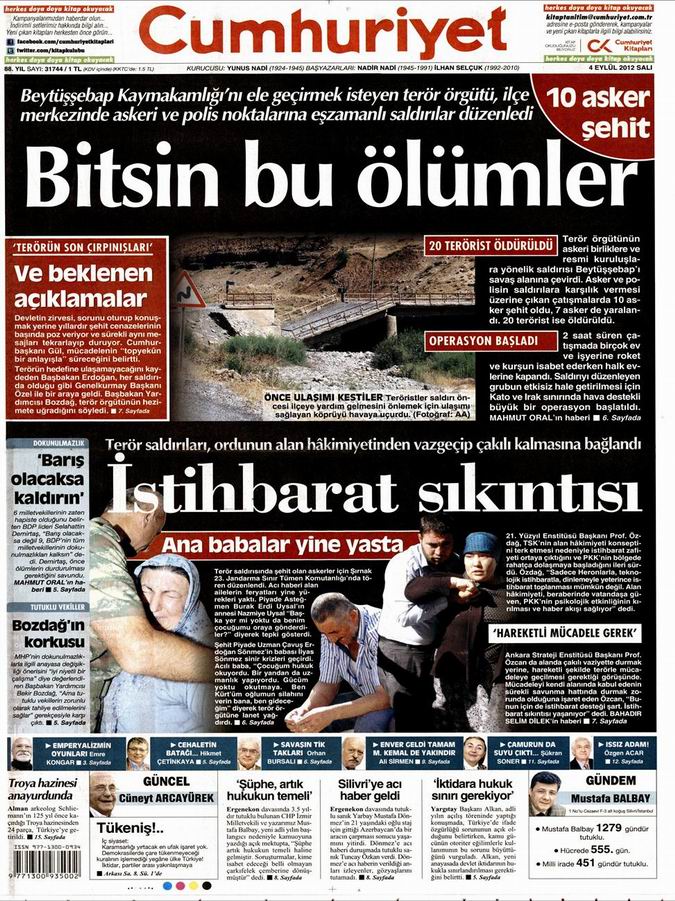 Gazete Manşetleri - 4 Eylül Salı 23