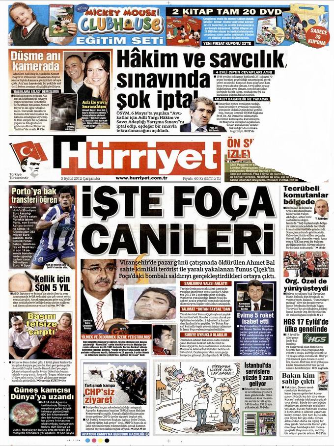Gazete Manşetleri - 5 Eylül Çarşamba 17