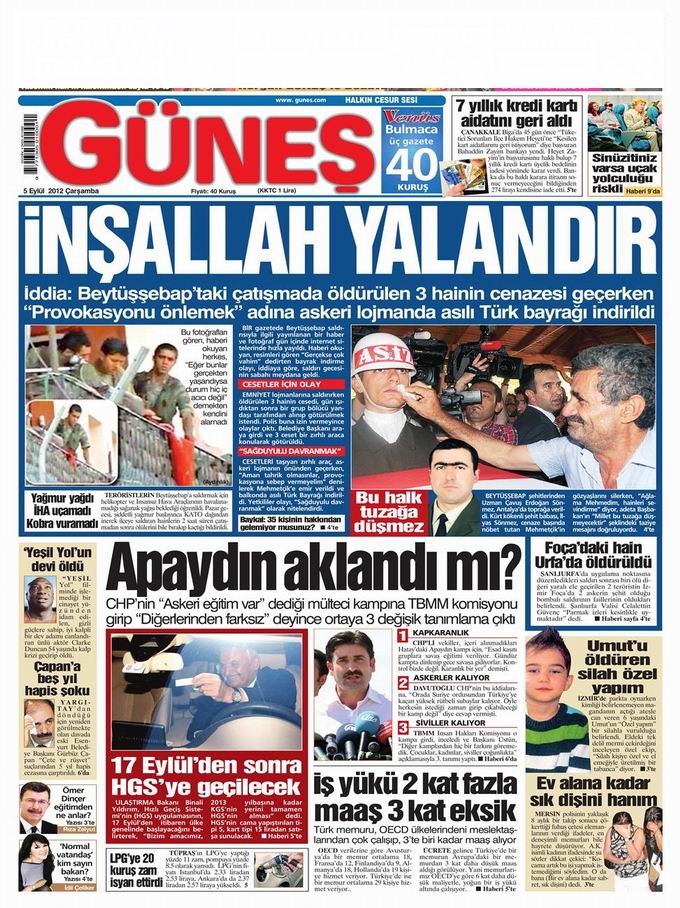 Gazete Manşetleri - 5 Eylül Çarşamba 19