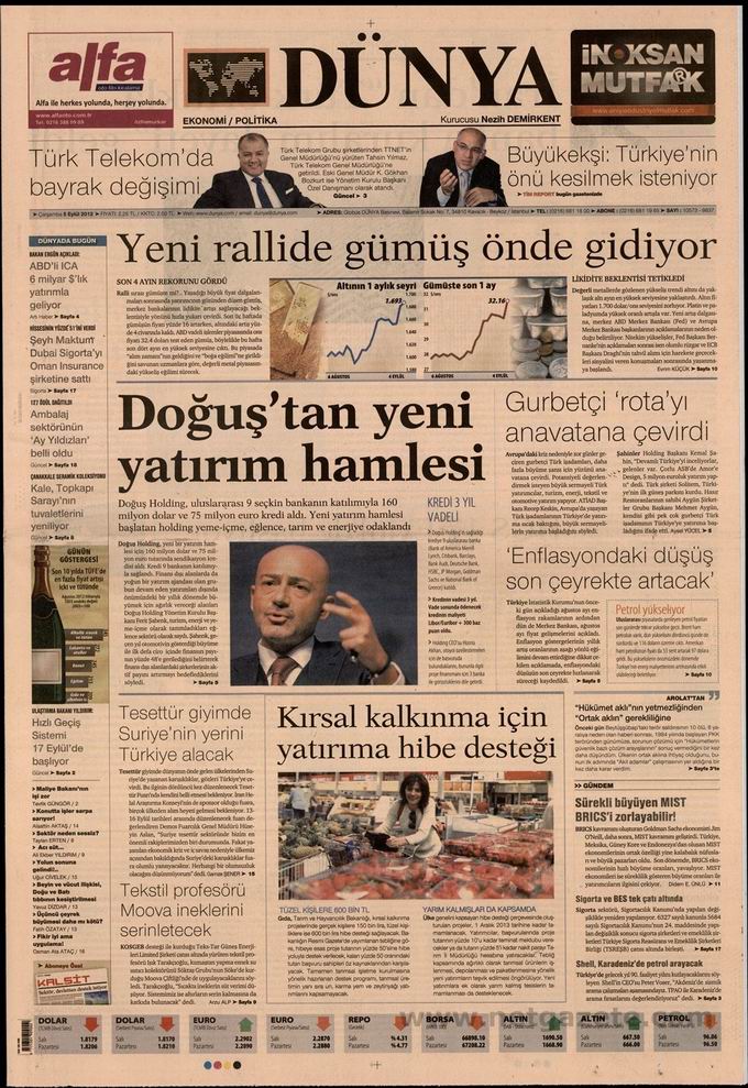 Gazete Manşetleri - 5 Eylül Çarşamba 20