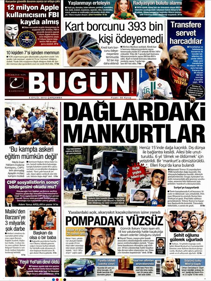 Gazete Manşetleri - 5 Eylül Çarşamba 22