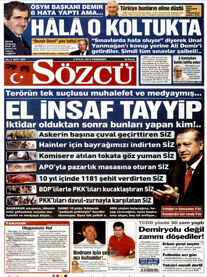 Gazete Manşetleri - 6 Eylül Perşembe 10
