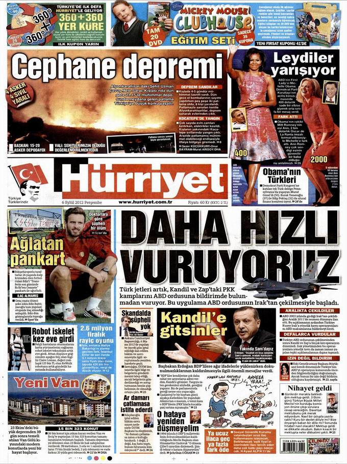 Gazete Manşetleri - 6 Eylül Perşembe 18