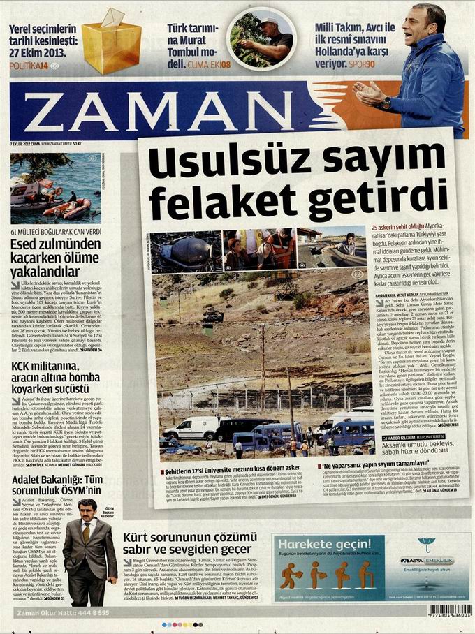 Gazete Manşetleri - 7 Eylül Cuma 1