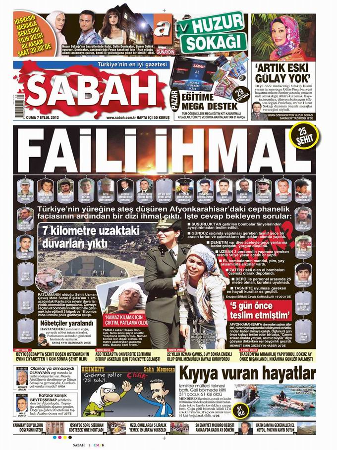 Gazete Manşetleri - 7 Eylül Cuma 12