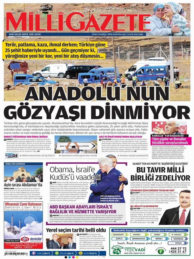 Gazete Manşetleri - 7 Eylül Cuma 17