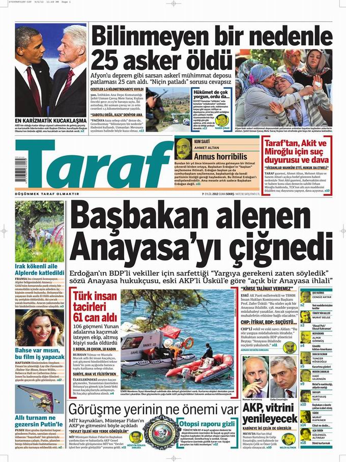 Gazete Manşetleri - 7 Eylül Cuma 8