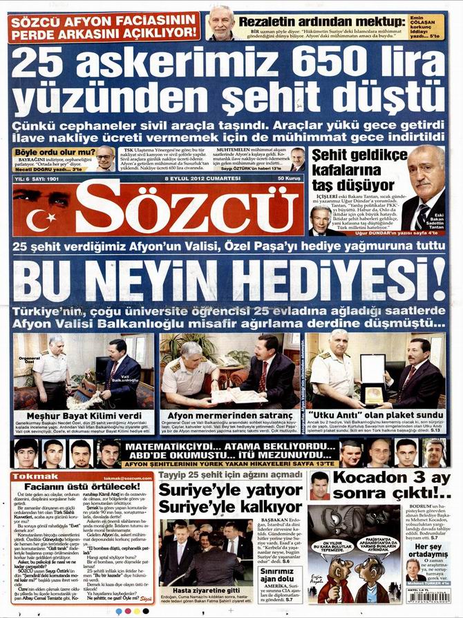 Gazete Manşetleri - 8 Eylül Cumartesi 10