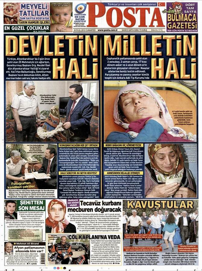 Gazete Manşetleri - 8 Eylül Cumartesi 13