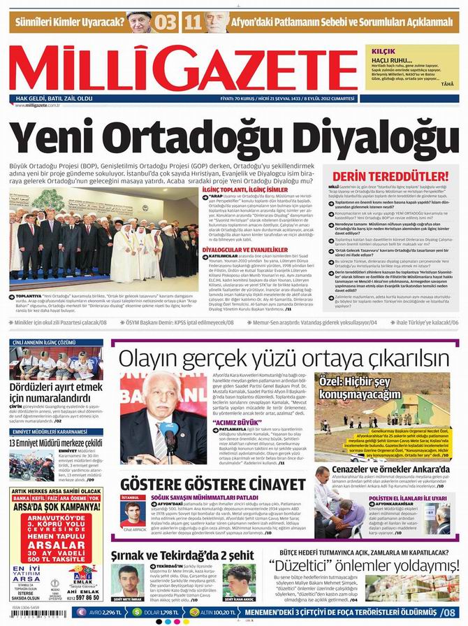 Gazete Manşetleri - 8 Eylül Cumartesi 16
